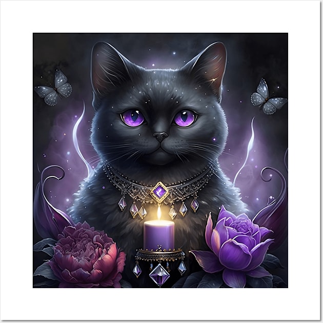 Ritualistic Black British Shorthair Wall Art by Enchanted Reverie